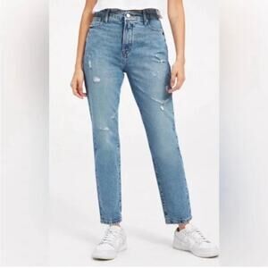 Good American Jeans Size 2 Indigo Distressed Good Classic High Rise Straight NWT